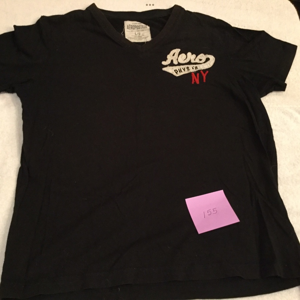 Aeropostale Black V Neck T-Shirt Tee - Size Large - Great Condition